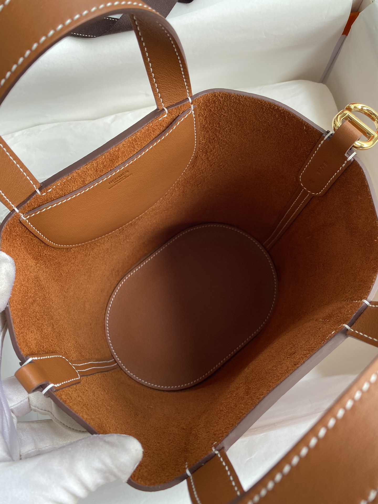 Hermes In The Loop 18 Bag In Brown Clemence Leather